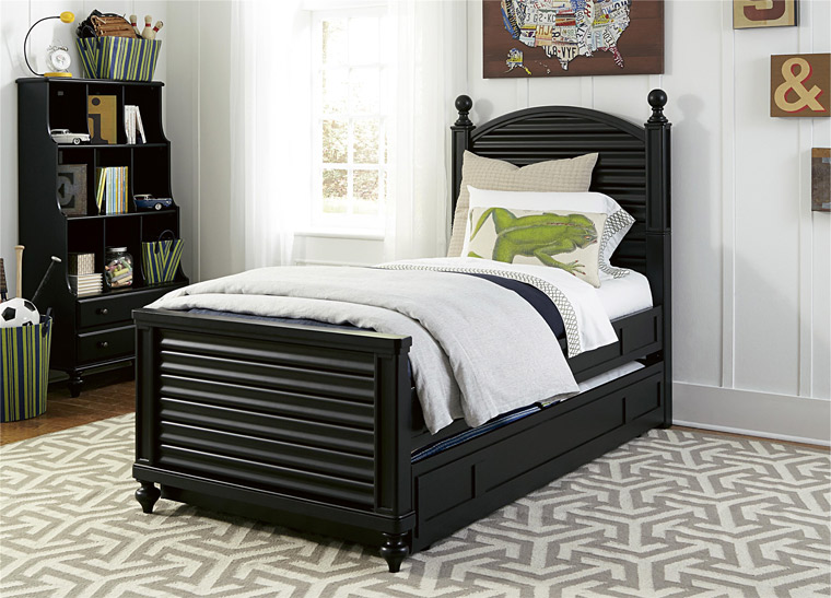 Smartstuff black reading bed with bookcase