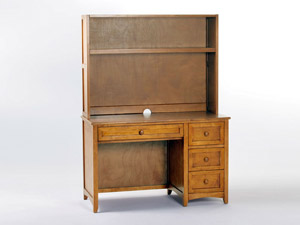 Valley desk in pecan wood finish with hutch