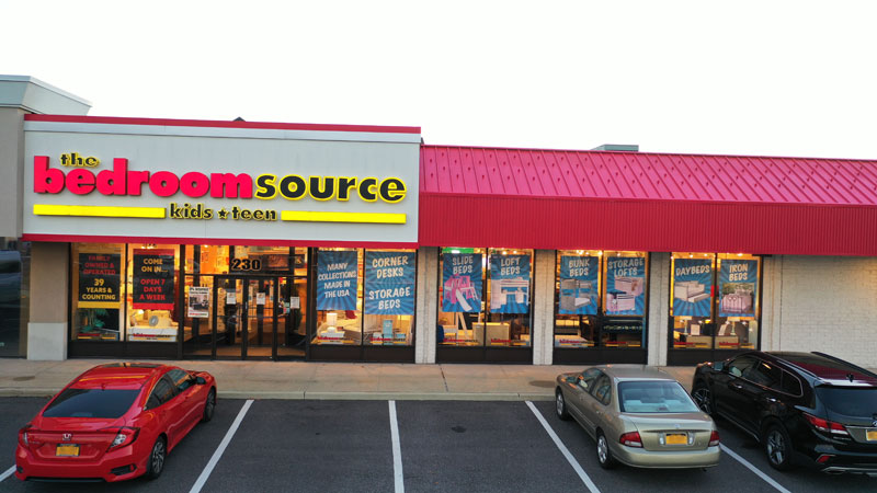 external storefront of the Bedroom Source furniture store