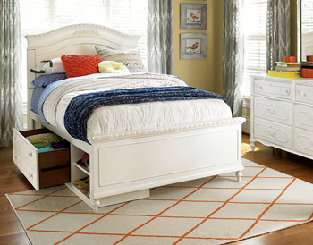 Bellamy reading bed with uderbed storage compartments