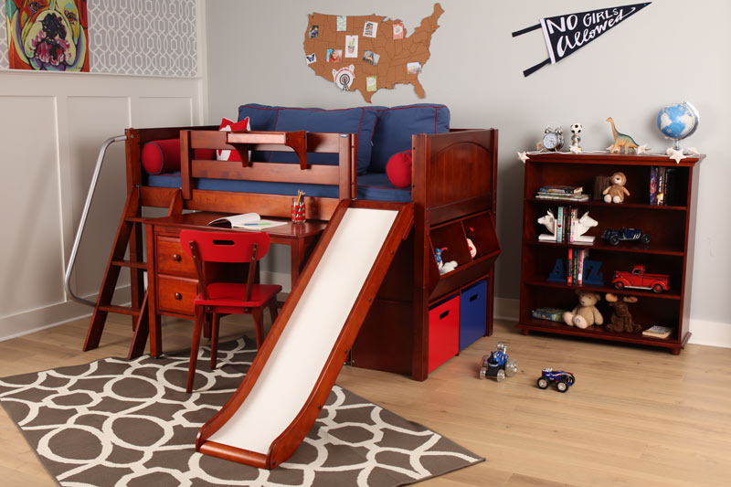 boys dream Maxtrix loft bed bedroom setup