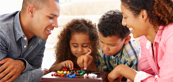 family game night with fierce competition