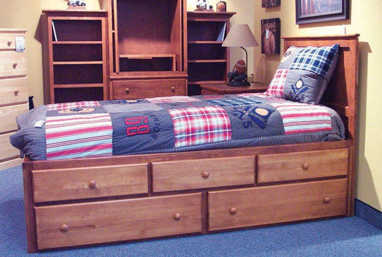 Five drawer storage bed