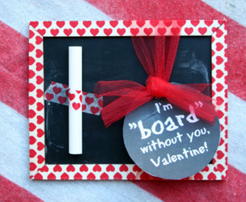 handmade chalkboard valentine