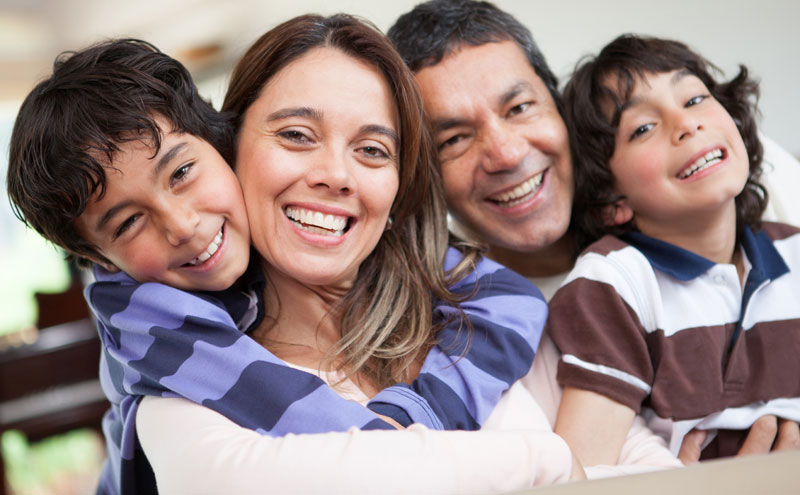 happy family having an enjoyable time together