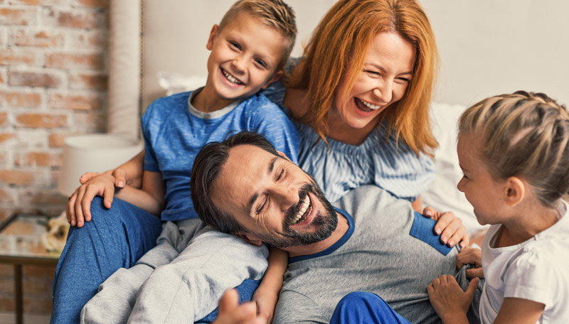 happy family enjoying the sense of togetherness