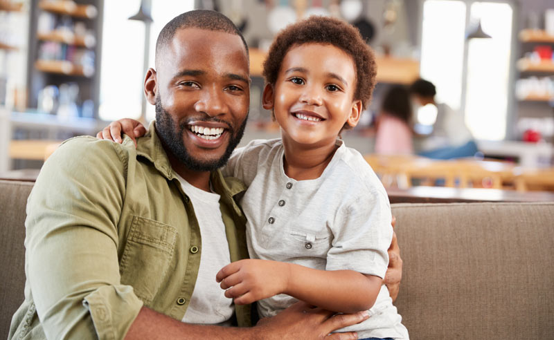 happy father with his young son