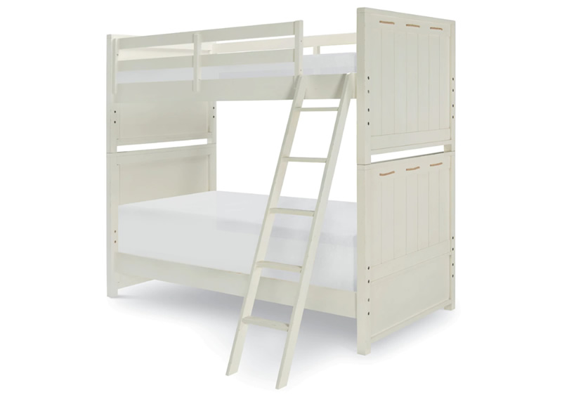 harbor house bunk bed in twin over twin size in pebble white finish