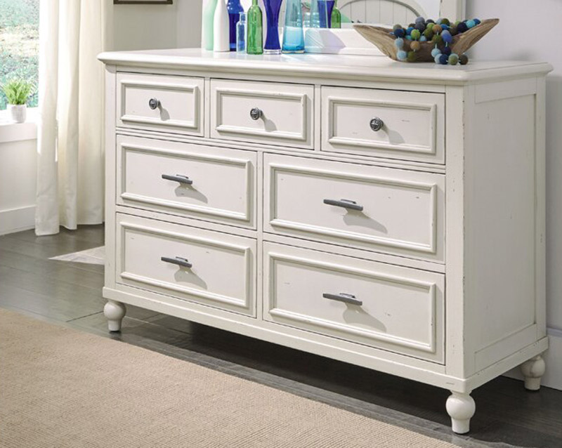 harbor house dresser in pebble white