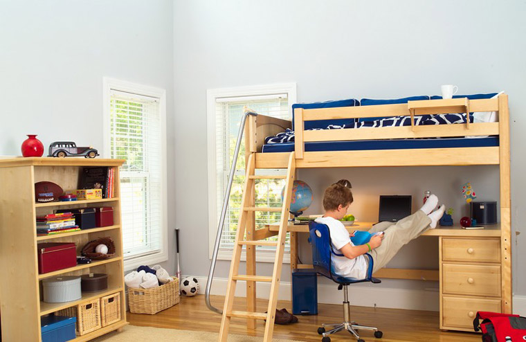 Maxtrix high loft bed in natural color