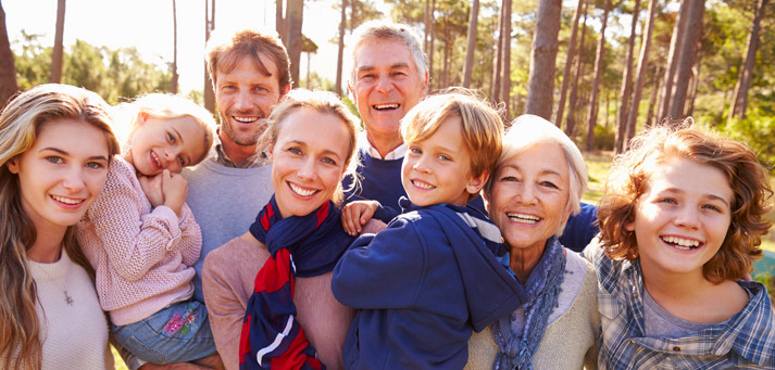 joyful extended family