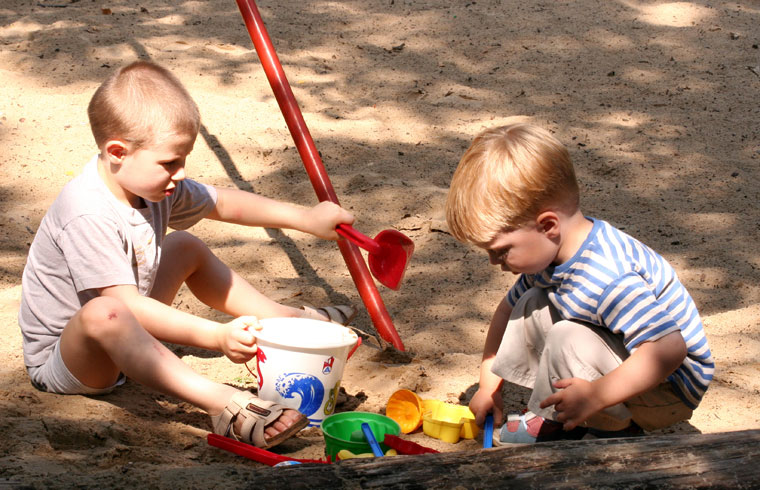 kids playing in sand