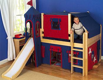 Maxtrix boys loft bed with tent and slide