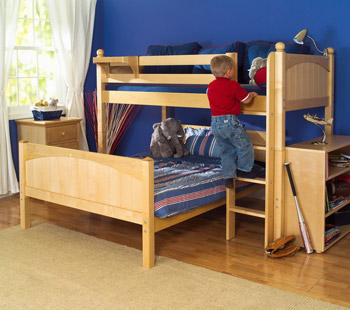Maxtrix perpendicular T shaped bunk bed