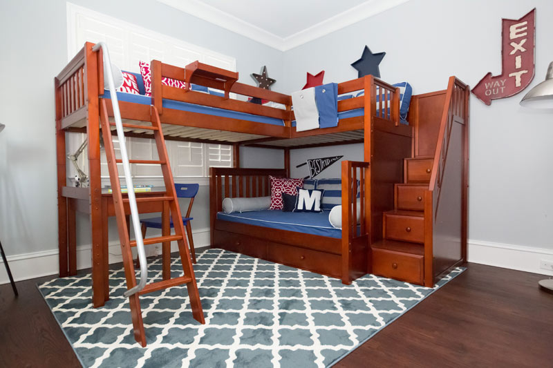 Maxtrix corner loft bunkbed in boys room