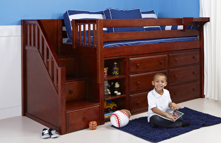 youth loft bed with stairs