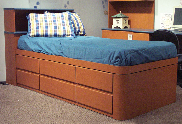 Mica six drawer storage platform bed