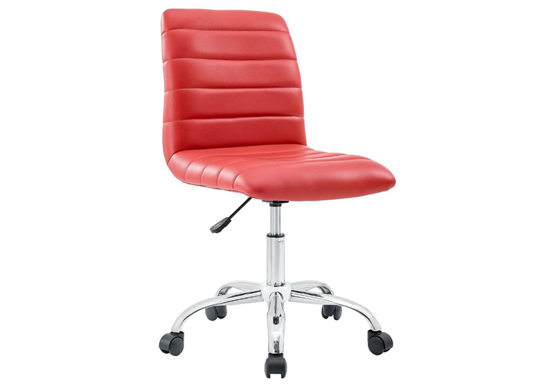 ribbed desk chair in red
