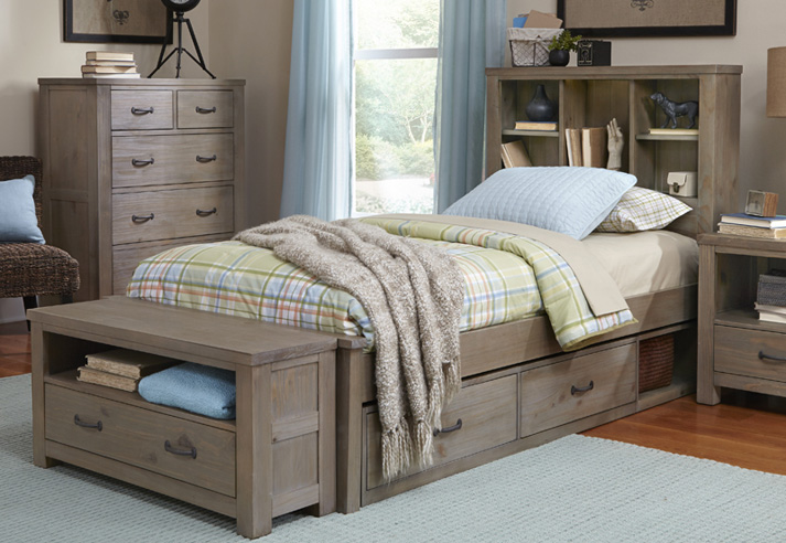 Seaview bookcase bed in twin size with trundle