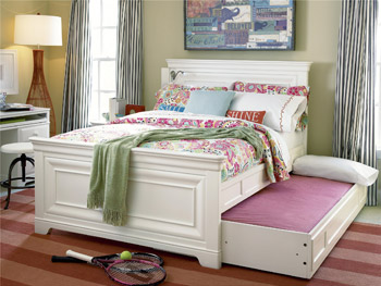 Smartstuff Classics 4.0 White panel bed with trundle