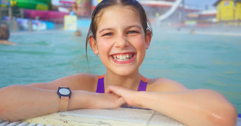 smiling girl at the waterpark